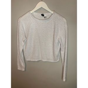 Sparkle white cropped sweater
